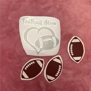 Football Mom vinyl decal with footballs